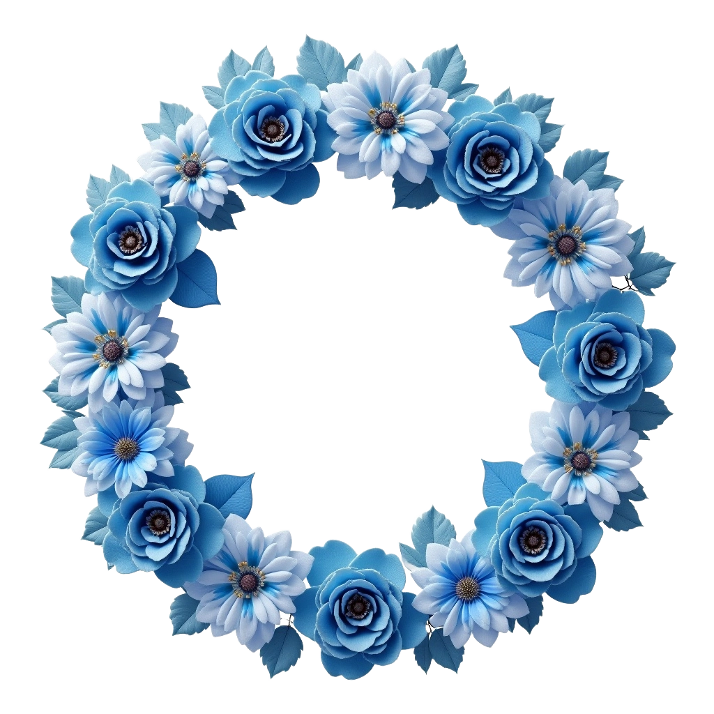 Blue Floral Wreath